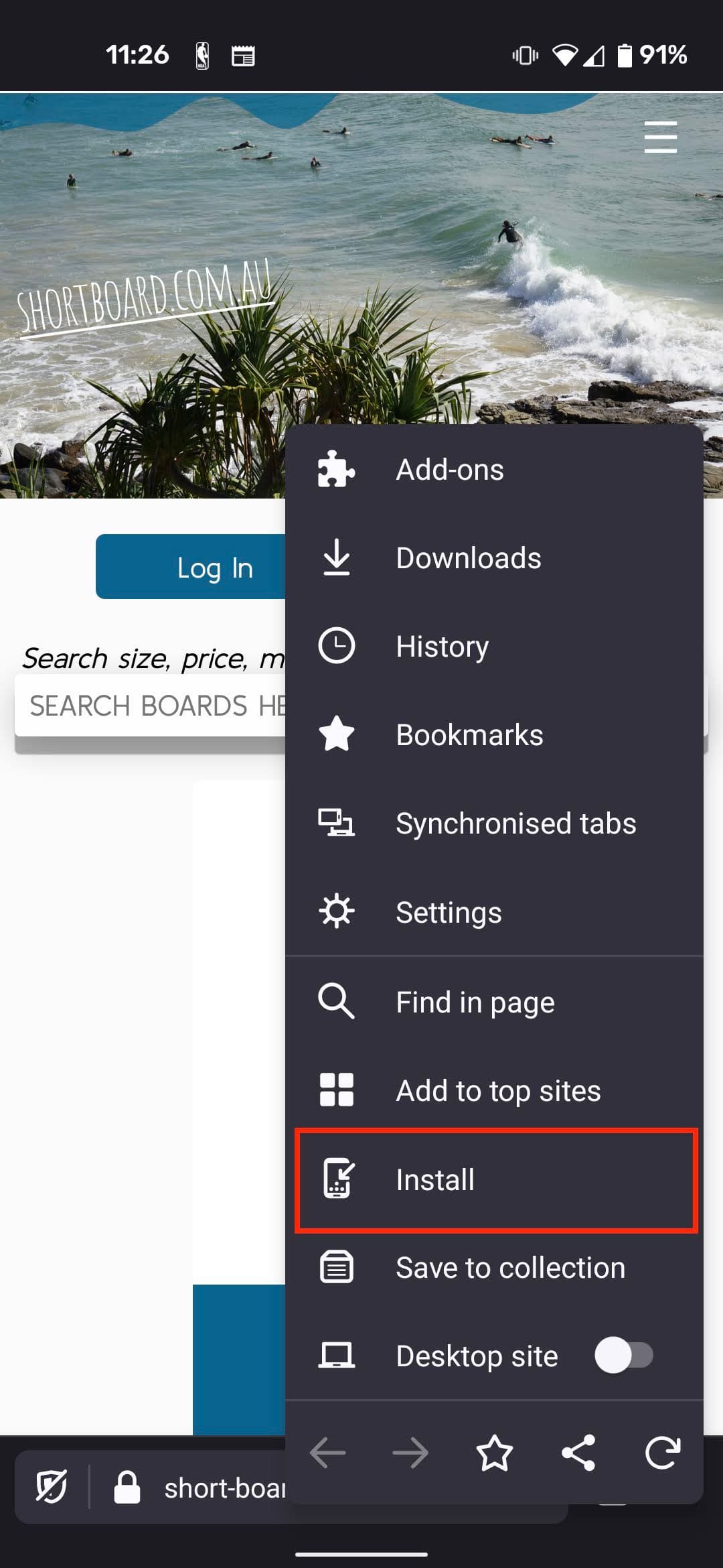 install app on chrome for mobile