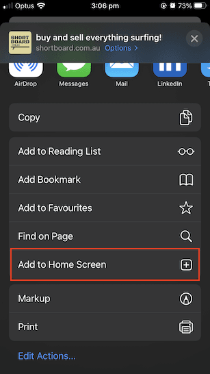 install app on safari for mobile
